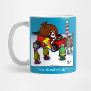 Funny Christmas Pimped Ride Santa's Sleigh Cartoon Mug